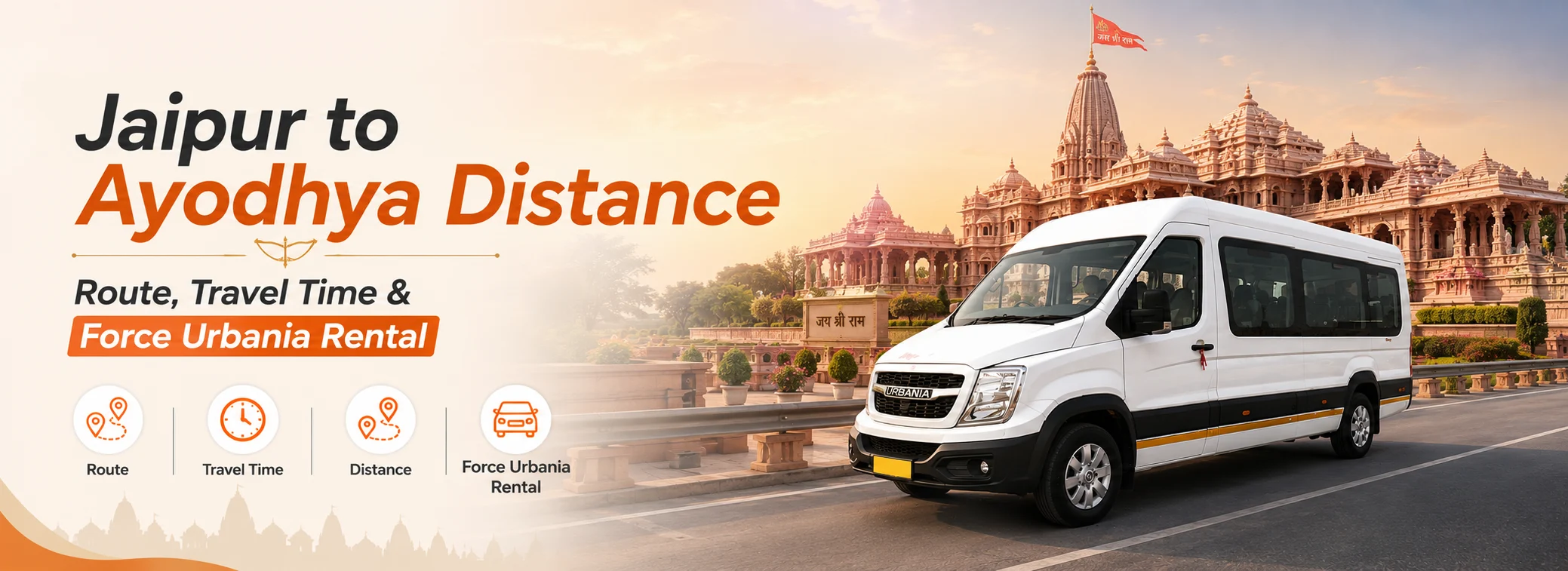jaipur to ayodhya distance